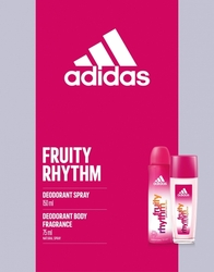 Adidas Fruity Rhythm parfémovaný deodorant sklo 75 ml + deospray 150 ml pro ženy dárková sada