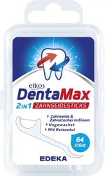 Elkos DentaMax dentální nitě bez vosku 2v1, 64 ks