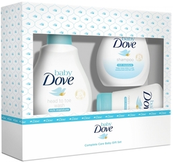 Dove Baby Rich Moisture mycí gel na tělo i vlásky 200 ml + tělové mléko 200 ml + krém na opruzeniny 45 g dárková sada