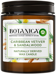 Air Wick Botanica Caribbean Vetiver & Sandalwood vonná svíčka 205 g