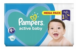 Pampers active baby 4+ 10-15 kg 96 ks