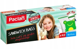 Paclan ZIP svačinové sáčky s obrázky a anglickými slovíčky 16x17cm 42 kusů