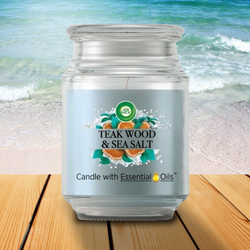 Air Wick vonná svíčka ve skleněné dóze Teak Wood & Sea Salt 480g