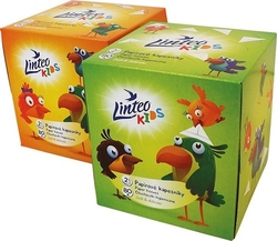 Linteo Kids papírové kapesníčky v krabičce 2-vrstvé 80 ks