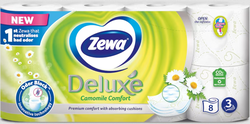 Zewa Deluxe Camomile Comfort parfémovaný toaletní papír 3 vrstvý s vůní Heřmánku 8 ks