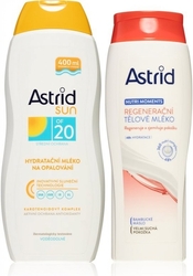 Astrid Sun hydratační mléko na opalování SPF20 400 ml + Regenerační tělové mléko 250 ml