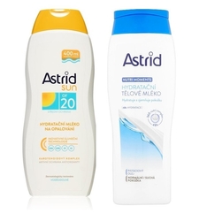 Astrid Sun hydratační mléko na opalování SPF20 400 ml + Hydratační tělové mléko 250 ml