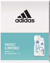 Adidas Pro Invisible Woman antiperspirant deodorant sprej 150 ml + Protect sprchový gel 250 ml dárková sada
