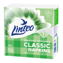 Linteo Classic bílé papírové ubrousky 100ks 33x33cm