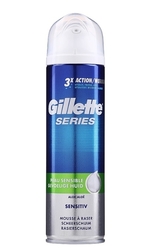 Gillette Series 3x Action Sensitive gel na holení 250 ml