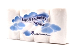 Toaletní papír Soft a Exclusive bílý 2-vrstvý 8ks