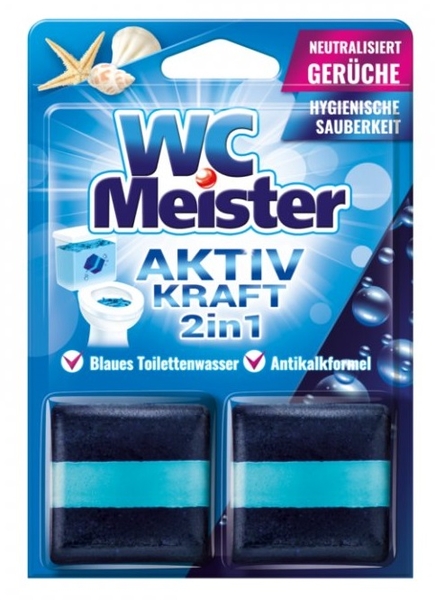 WC Meister 2v1 Speciální kostky do WC nádržky s vůní oceánu 2 ks