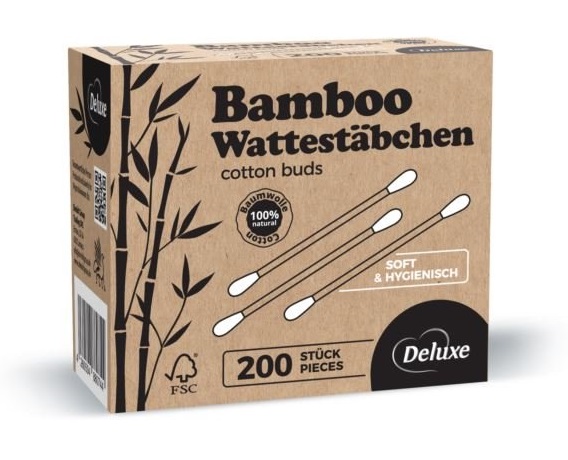 Deluxe EcoBamboo bambusové vatové tyčinky do uší 200 ks