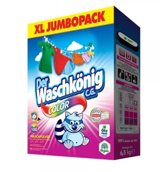 WaschKönig prací prášek 6,5 kg Color 100 Praní