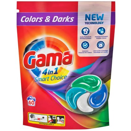 Gama (Vizir) 4in1 kapsle na praní Color & Darks 60ks