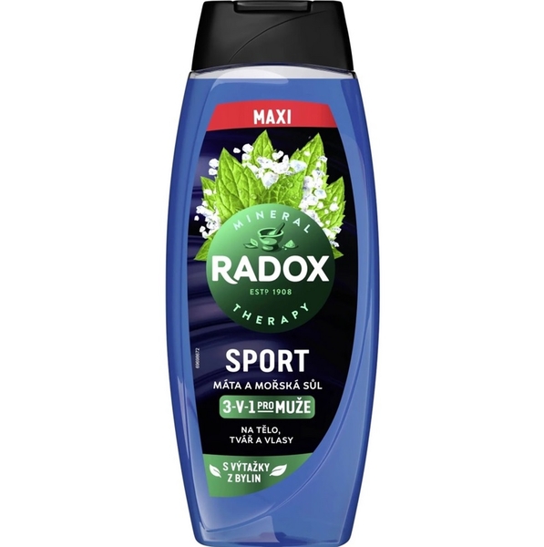 Radox Men Sport 3v1 Máta a mořská sůl Sprchový gel 450 ml