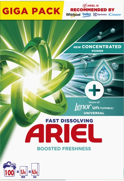 Ariel Universal Lenor Unstoppables prášek 5,5 kg 100 Praní