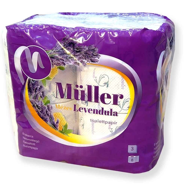 MÜLLER Toaletní papír 3-vrstvý 24 rolí - Med a Levandule